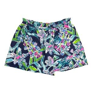 Lilly Pulitzer Girls XL 12-14 Cotton Karla Skort Bright Navy Sway This Way Beach